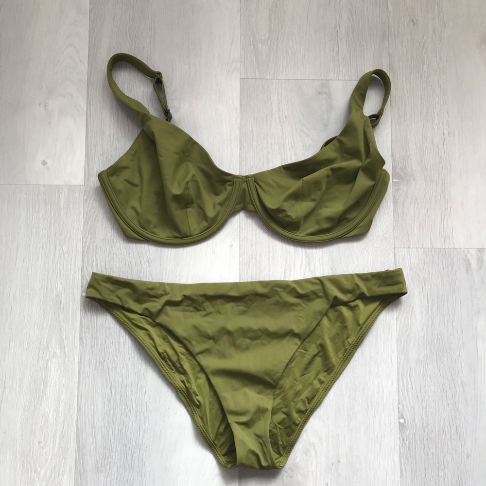 CUUP THE PLUNGE SWIMSUIT GREEN SEAWEED BIKINI SET WOMENS 1X 6